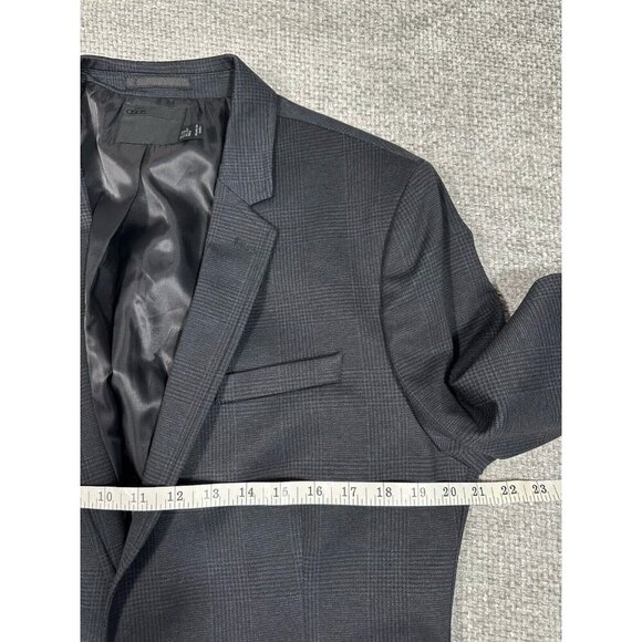 ASOS Blazer Mens 42 Black Glen Plaid Stretch Sport Coat NEW - Picture 6 of 15